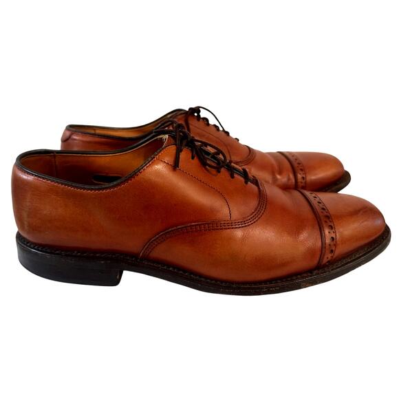 Allen Edmonds Byron Cap Toe Shoes Men's US 8.5 D Leather Brown 2034 Made in USA - Picture 3 of 10